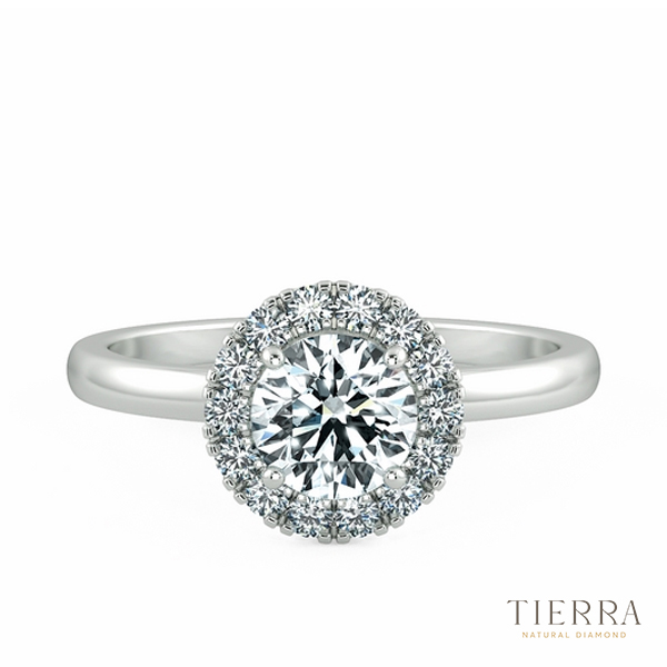 Mẫu nhẫn kim cương đẹp Single Halo classic tròn NCH2101 kinh điển